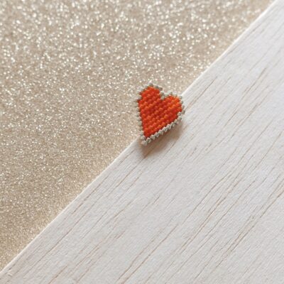 pin’s ♡ Heart Of Glass ::bords dorés /orange::