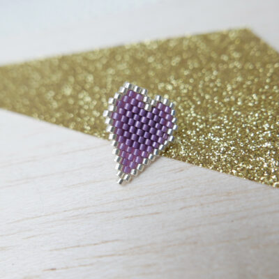 Heart Of Glass pin’s ♡ ::lilas/doré::