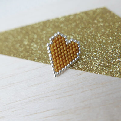 Heart Of Glass pin’s ♡ ::moutarde/doré::